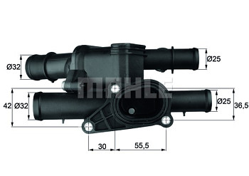 MAHLE Termostat VW PASSAT B6 POLO 6N TOURAN 1Z 1.6 (105°)