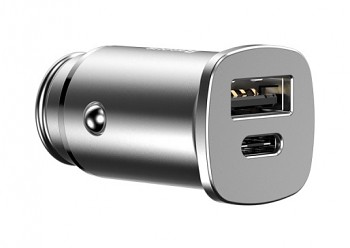 Baseus autonabíječka Square Metal USB A+C 30W PPS