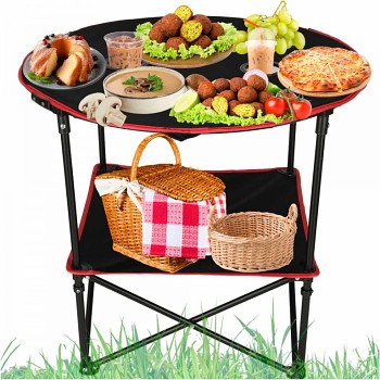 Turistický stůl skládací přenosný kempingový stůl s krytem 72 cm x 72 cm Turistický stůl skládací přenosný kempingový stůl s krytem 72 cm x 72 cm