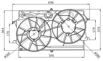 Ventilátor chladiča FORD FOCUS 1.8 DI TDDi TDCi 2.0 16V s klimatizáciou